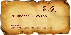 Pflanczer Flavián névjegykártya